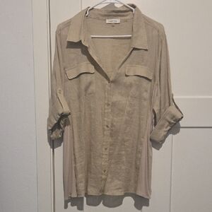 Calvin Klein Beige Linen Shirt